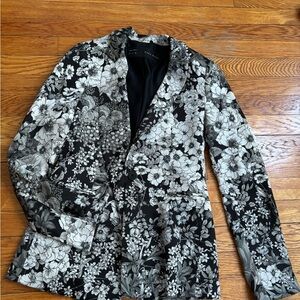 Zara Monochrome Floral Jacket